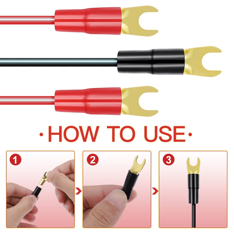 WINOMO 5 Pairs 4 Gauge Strip Spade Terminal Spade Fork