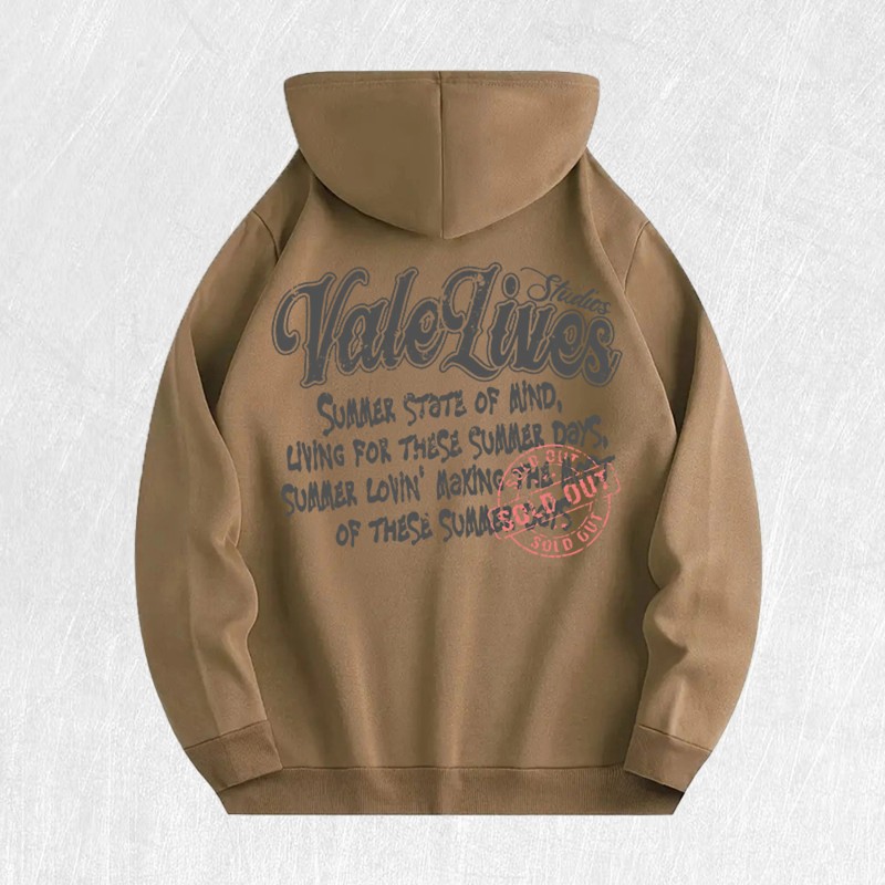 Vale Lives Summer Graphic Hoodie 100% Cotton US Warehouse 6