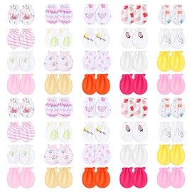 40 Pairs Baby Girl Mittens Newborn No Scratch Mittens Newborn Soft Elastic Cute Infant Toddler Baby Gloves 0-6 Months for Girls Boys