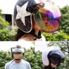 Helmet Visor, Visor Bubble Jet Helmet, 3 Buttons, Retro Jet