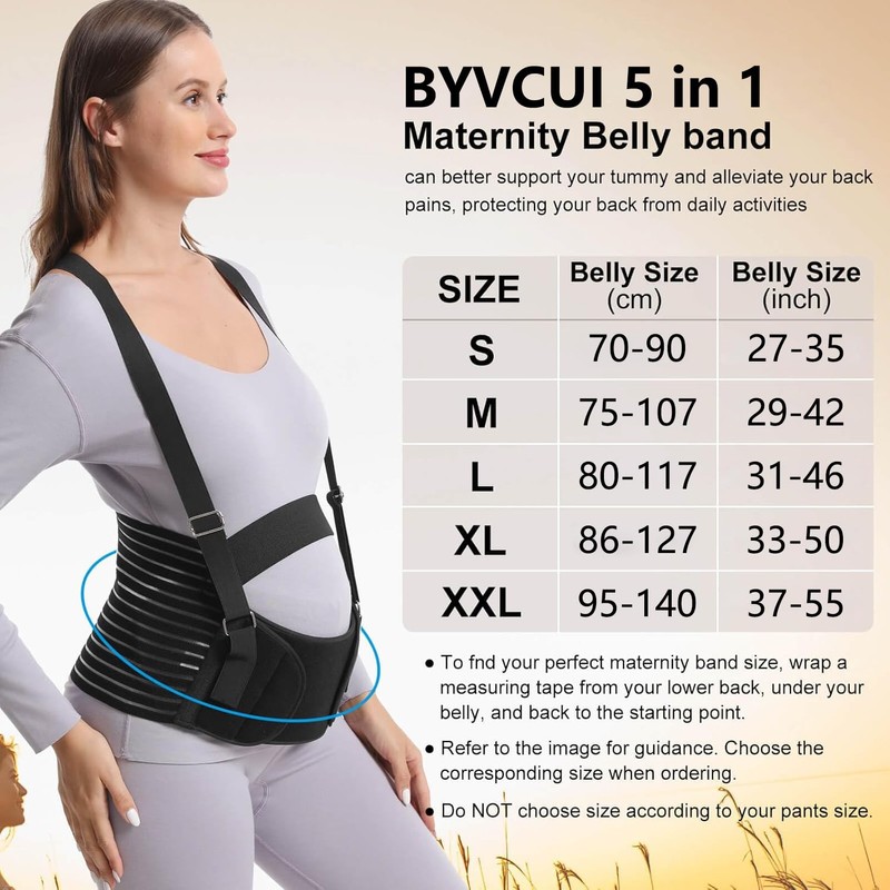 BYVCUI 5 in 1 Pregnancy Support Belt, Pregnancy Seat Belt