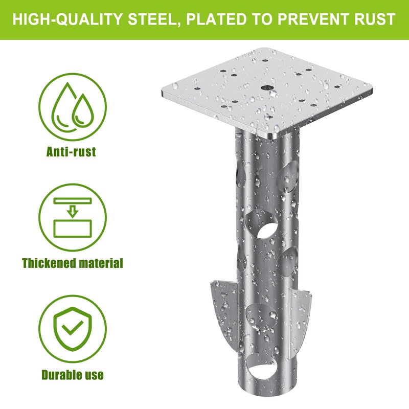 Lifeswell Universal In-Ground Umbrella Base, Rust-Resistant Steel Concrete Holder, Space-Saving