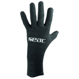 SEAC Ultraflex, 2 mm Ultra-Elastic Neoprene Gloves for Diving and Spearfishing, Anti-Slip, Black, Medium