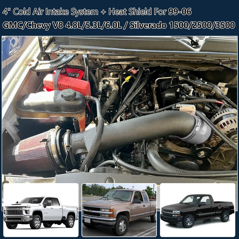 BAGARAATAN 4" Cold Air Intake System with Heat Shield for