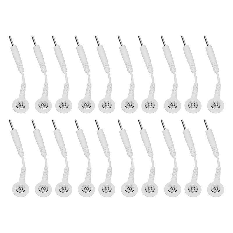 20Pcs Electrode Wires 2.0in Portable Replacement Button Electrode Lead Wires