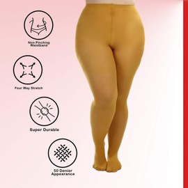 Silky Toes Plus Size Tights for Women Opaque Curvy Nylons Stockings 1-2 Pair Colored 1X 2X 3X 4X 5X 6X 7X