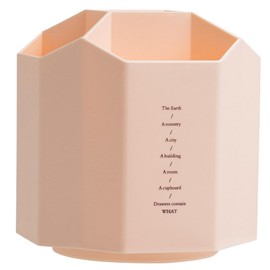 RYOHIN Lab. Pen Holder, 360 Degree Rotation, Large Capacity, Pen Stand, Pencil Holder, Desktop Storage, Storage Holder, Stationery, 1 Piece (Pink)