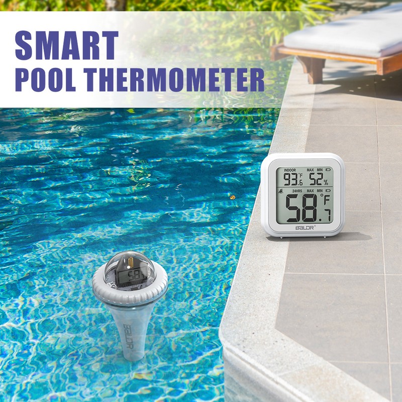 Pool Thermometer Wireless LCD Screen 360 Degree Visibility Pool Thermometer