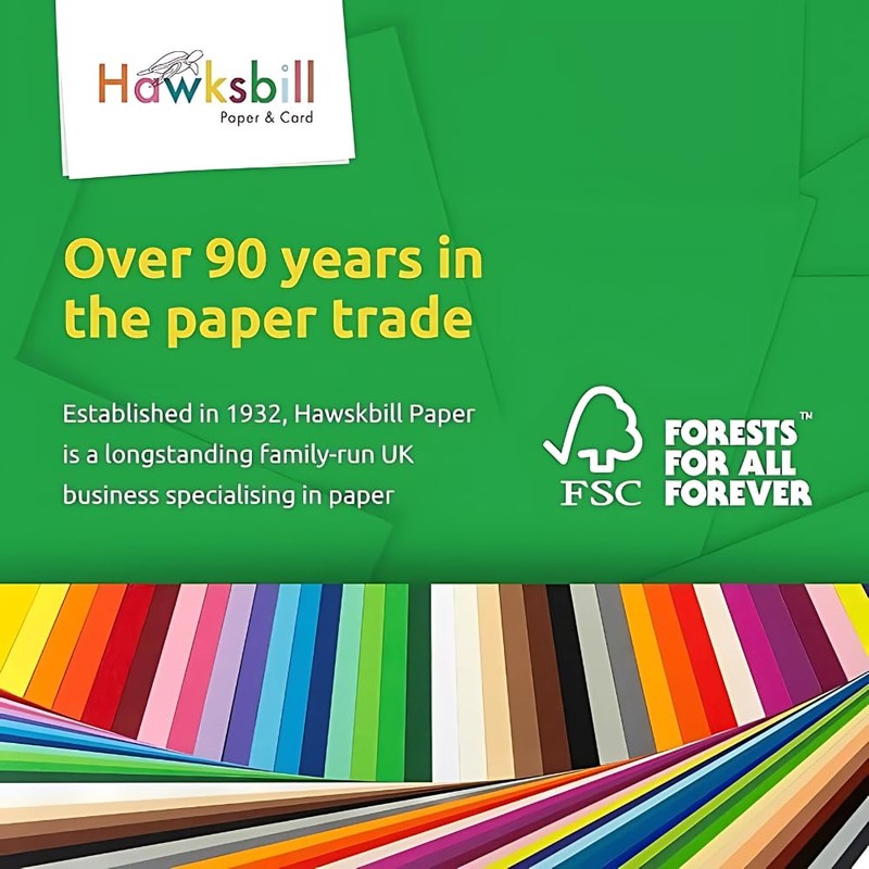 Hawksbill Paper 130GSM Multi-Coloured Paper – Assorted 50 Pack in