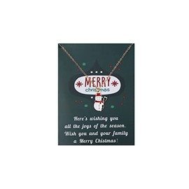 COLORFUL BLING Collar de Navidad con mensaje de regalo para árbol de Navidad, copo de nieve, para invierno, Papá Noel, día de Acción de Gracias, joyería de fiesta de Navidad, Metal, Aleación.,