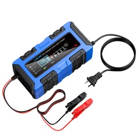 MBUMJPIH Battery Charger 10 Amp 12V and 24V Fully Automatic Intelligent Automotive Battery Charger, Battery Maintenance trickle Charger and Battery desulfurizer with Temperature Compensation