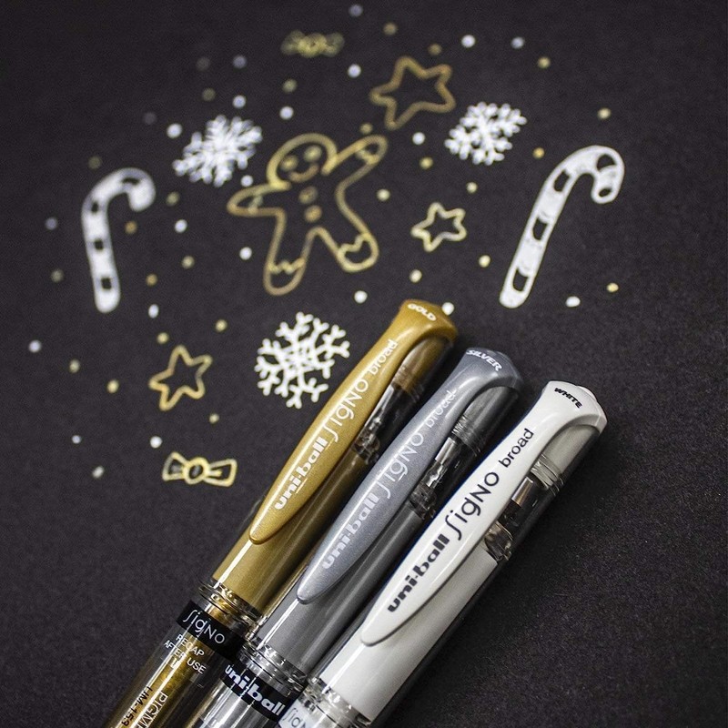 Uni Ball Assorted Colour Pack Signo Pen Broad Metallic Gel