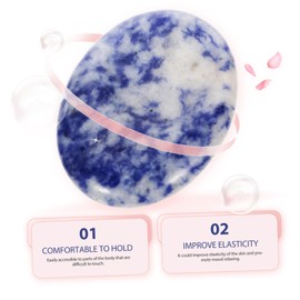 Baluue 2sets Mini Thumb Stone for Anxiety Relief Natural Massage Stone Portable Scraping Plate for 2pcs*2