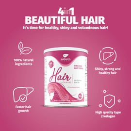 Nature's Finest by Nutrisslim Hair Vitamins Drink: Boost Hair Health with Biotin, Collagen, MSM Powder - Hair Care for Women Seeking Shiny, Strong, Thick Hair Growth - No Added Sugar, 1 Month Supply