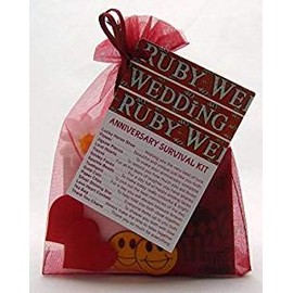 cleverlittlegifts 40th Ruby Wedding Anniversary SURVIVAL KIT Novelty Gift Idea Fun Present (40th, Ruby)