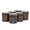 Aura 60ml Amber Glass Jars with Black Lids - Pack