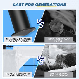 Patiassy Portable Professional Outdoor Volleyball Net Set with Adjustable Height Aluminum Poles, Winch System, Volleyball with Pump and Carrying Bag for Backyard Beach, White