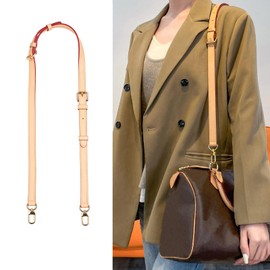 KIYOMIL Vachetta Leather Strap Replacement Adjustable Crossbody Handbag Shoulder Purse Strap for Speedy Bags(Width:0.7in,Three-stage Adjustable Length:26.8-47.2in)