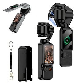 DJI Osmo Pocket 4 Protective Case Set Full Coverage with Strap Lightweight Durable Dustproof Drop Proof Design Perfect for Travel and Storage (Magnetic Flip Cover Design) (Black)