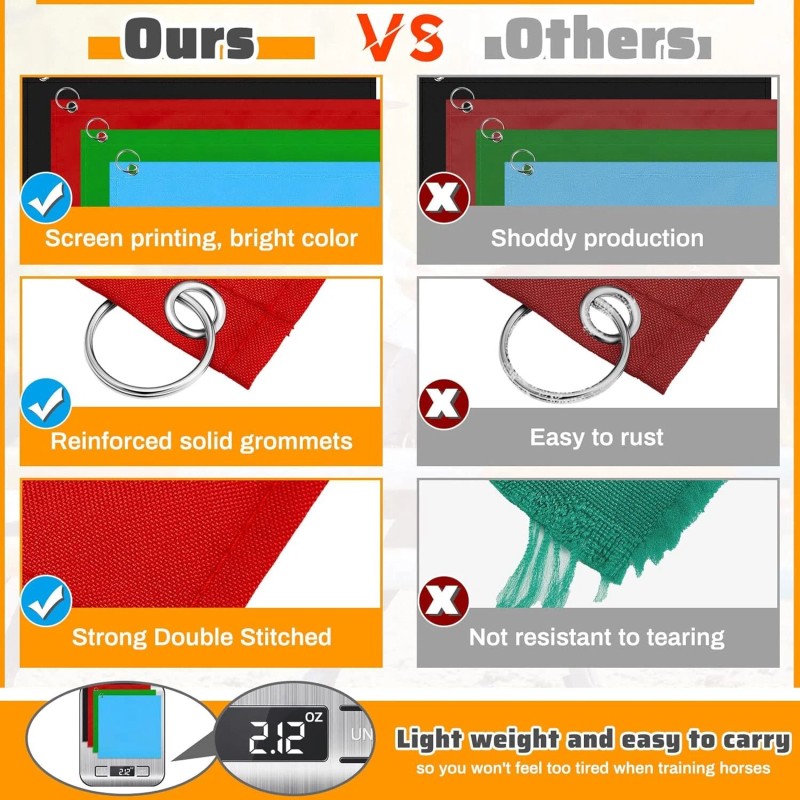 Tegeme Equestrian Training Flag 4 Pieces Red, Black, Green, Blue