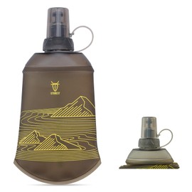 UTOBEST Soft Flask Collapsible Running Water Bottle 200 ml, Flexible TPU Folding Running Flask for Hydration Pack, Soft Flask Running Bottles for Hiking 28mm Caliber (Yellow)