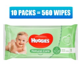 Huggies 10x Packs Huggies Natural Care Sensitive Baby Wipes - 560 Wipes Total