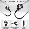 KAMANINA Decorative Curtain Drapery Holdbacks for Wall, Black Curtain Tiebacks