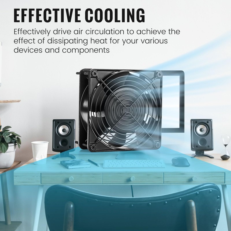 Glooglitter 2 Pack 120V AC Fans Muffin Fan Waterproof18W 2850RPM