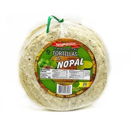 Mama Grande Tortilla Factory - Nopal Cactus Tortillas - 1 Pack (20 Tortillas) - 5 Inches - Organic Spinach - Chia and Flaxeeds - Healthy - Vegan - High Nutrients - Low Carb - Low Calories