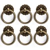 6Pcs Antique Bronze Ring Pulls Vintage Small Ring Pulls with