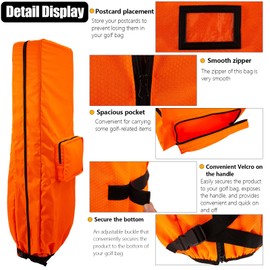 Adfuenom Golf Bag Travel Rain Cover,Waterproof Storage Protector for Golf Clubs,Premium Waterproof Lightweight Foldable Easy-Clean Dustproof Protection Traveling Club Covers