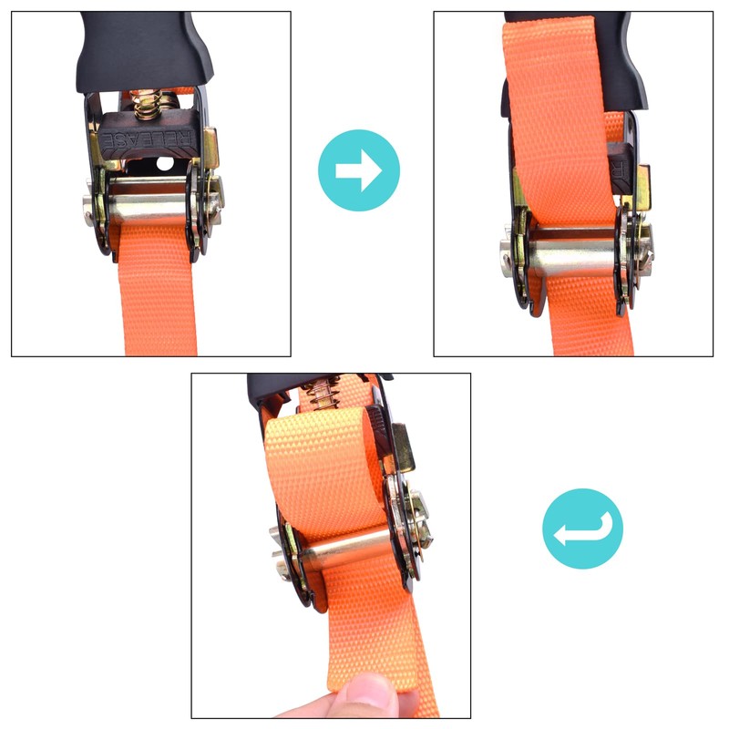 TRIWONDER Ratchet Tie Down Straps (04, Black, 1.0 inches (25