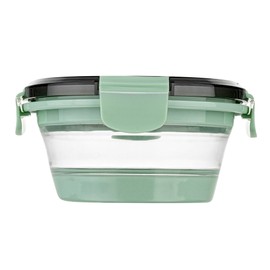 Restaurantware-Fresh Hero 13.6 Ounce Storage Containers, 1 Durable Airtight Food Containers - Microwavable, Freezable, Green Plastic, Collapsible, Dishwashable, With Vented Lids
