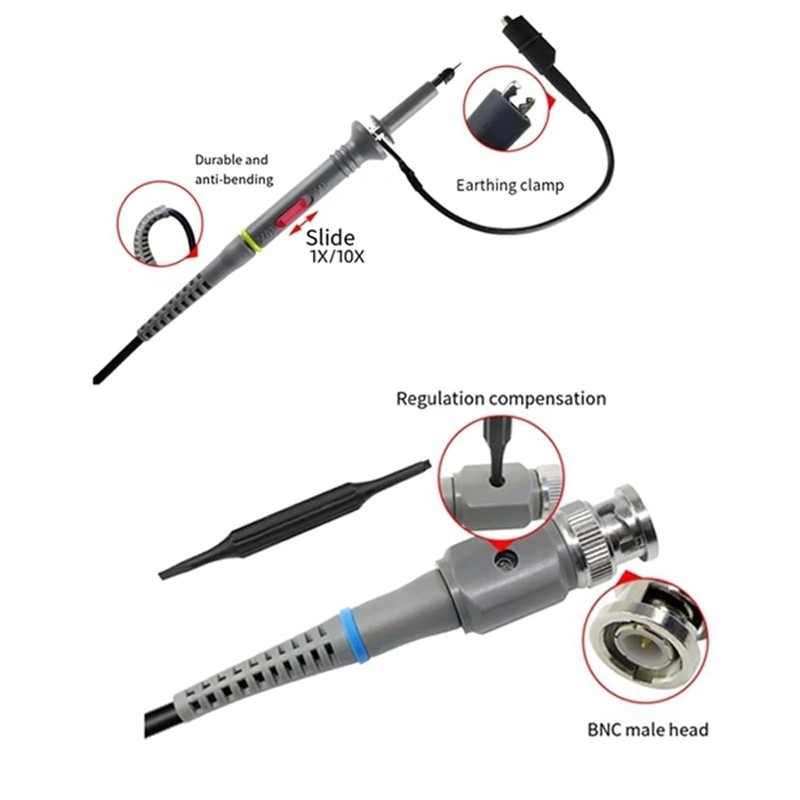 1 Pc P6100 Oscilloscope Probe, Universal Oscilloscope Clip Probes 100MHz