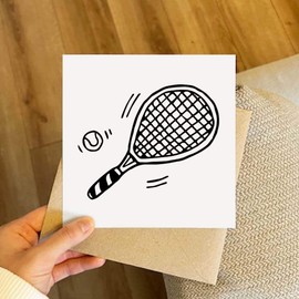 'Tennis Racket' Blank Greeting Card (GC00005411)