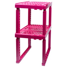 ABLinox Locker Organizer Shelf， Adjustable Width and Height, Ideal Locker for School, Office, and Gym Lockers (Magenta 2 Pack)