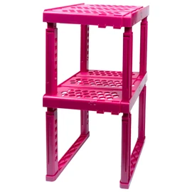 ABLinox Locker Organizer Shelf， Adjustable Width and Height, Ideal Locker for School, Office, and Gym Lockers (Magenta 2 Pack)