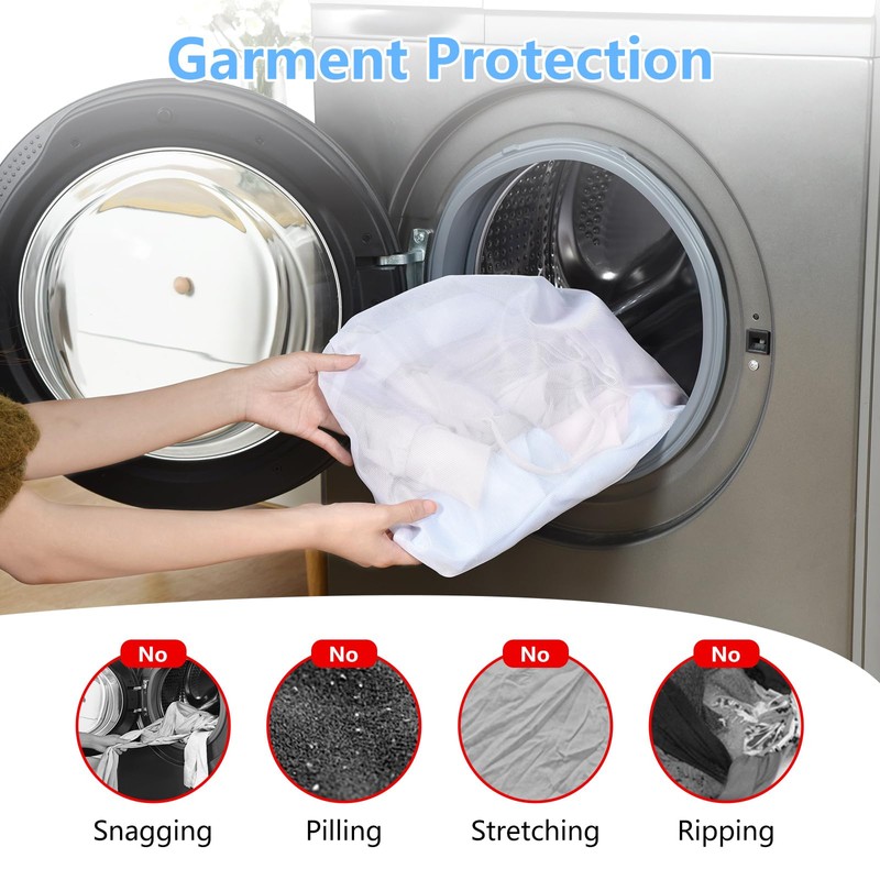 OTraki 2Pcs Mesh Laundry Wash Bag, 40x50cm Mesh Laundry Bag