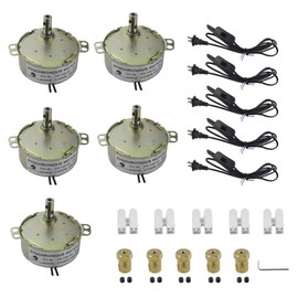 CHANCS 5PCS Synchronous Turntable Motors for Cup Turners 110V TYC-50 2.5-3RPM CW/CCW 4W Electric Motor with Power Cord Switch Plug, Cup Turners forTtumblers with 7mm Flexible Coupling Connector