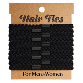 EasYoung 10 Gomas Trenzadas Para Cabello Grueso Y Rizado Sin Pliegues Para Hombres Y Mujeres Con Cabello Largo 02.10 piezas negras