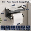 Toilet Paper Holder with Shelf for Bathroom – Aluminum Alloy