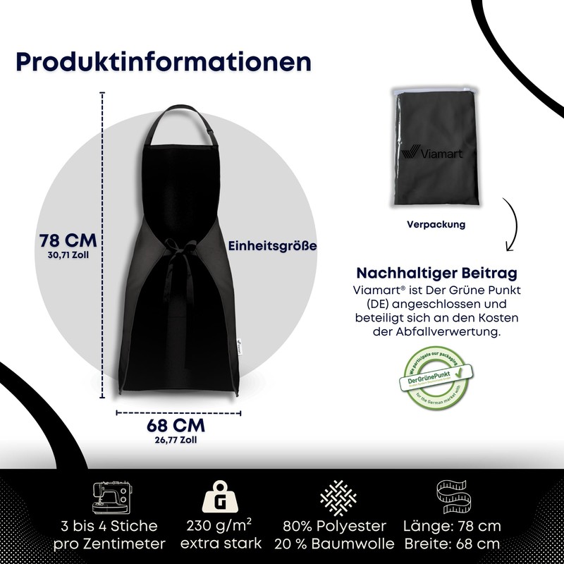 Viamart® - Professional Kitchen Apron - Cooking Apron - BBQ