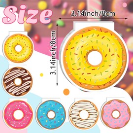 Chinco 24 Pack Donut Party Favors Kawaii Mini Cute Sweet Donut Notepads for Birthday Supplies 3.14 x 3.14 Inch