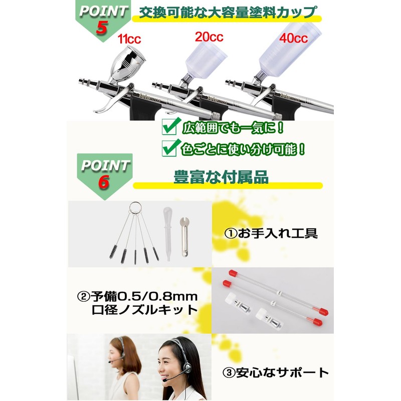 3 Types of Calibers: Airbrush, Trigger Type, Handpiece, 0.01 x