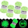 Glow-in-the-dark braided yarn, multiple colours, 4 mm