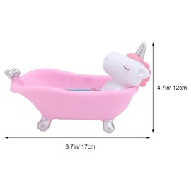 Alipis Cute Soap Dish Cartoon Unicorn Bath Soap Holder Drain Bar Soap Storage Decorative Plastic Soap Holder for Bathroom Toilet Kitchen Gifts for Babies