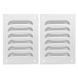 PATIKIL 4 x 6 Inch Aluminum Vent Cover, 2 Pack Screen Air Grille Ventilation Cover HVAC Louvered Grill for Home Kitchen Fireplace Bathroom Wall Ceiling, Silver Tone
