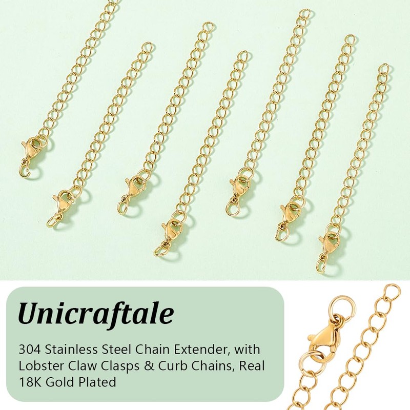UNICRAFTALE 30Pcs Jewelry Chain Extenders Necklace Extenders for DIY