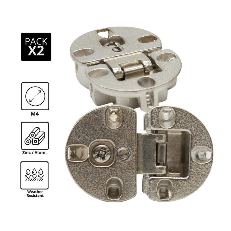 DOJA Barcelona Concealed Hinges Foldable 2 Hinges Cabinet Door Opening