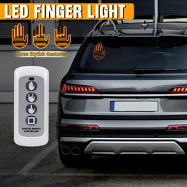 I LITTON Car Finger Light LED Hand Light for Car, 3 In 1 Funny Gesture Light for Car Back Window, Funny Car Gadgets Car Accessories LED Sign Light with Controller, LED Car Finger Light for Men Women